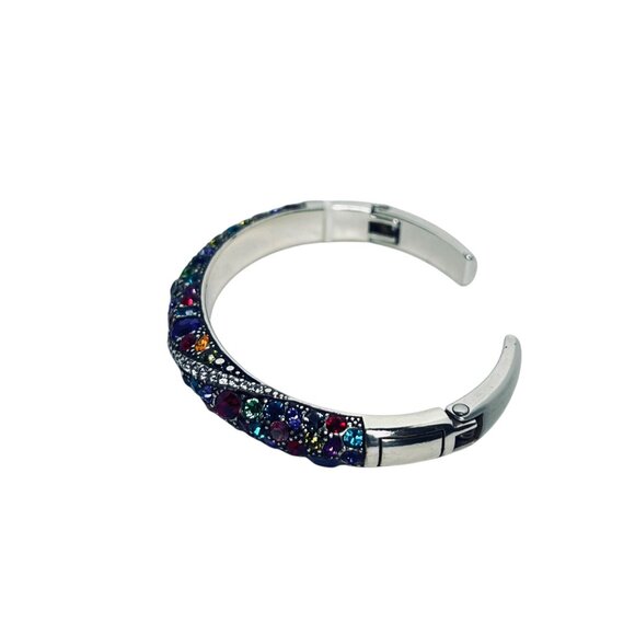 Brighton Trust Your Journey Silver Tone Double Hinged Cuff Bracelet (5942) - Picture 6 of 7